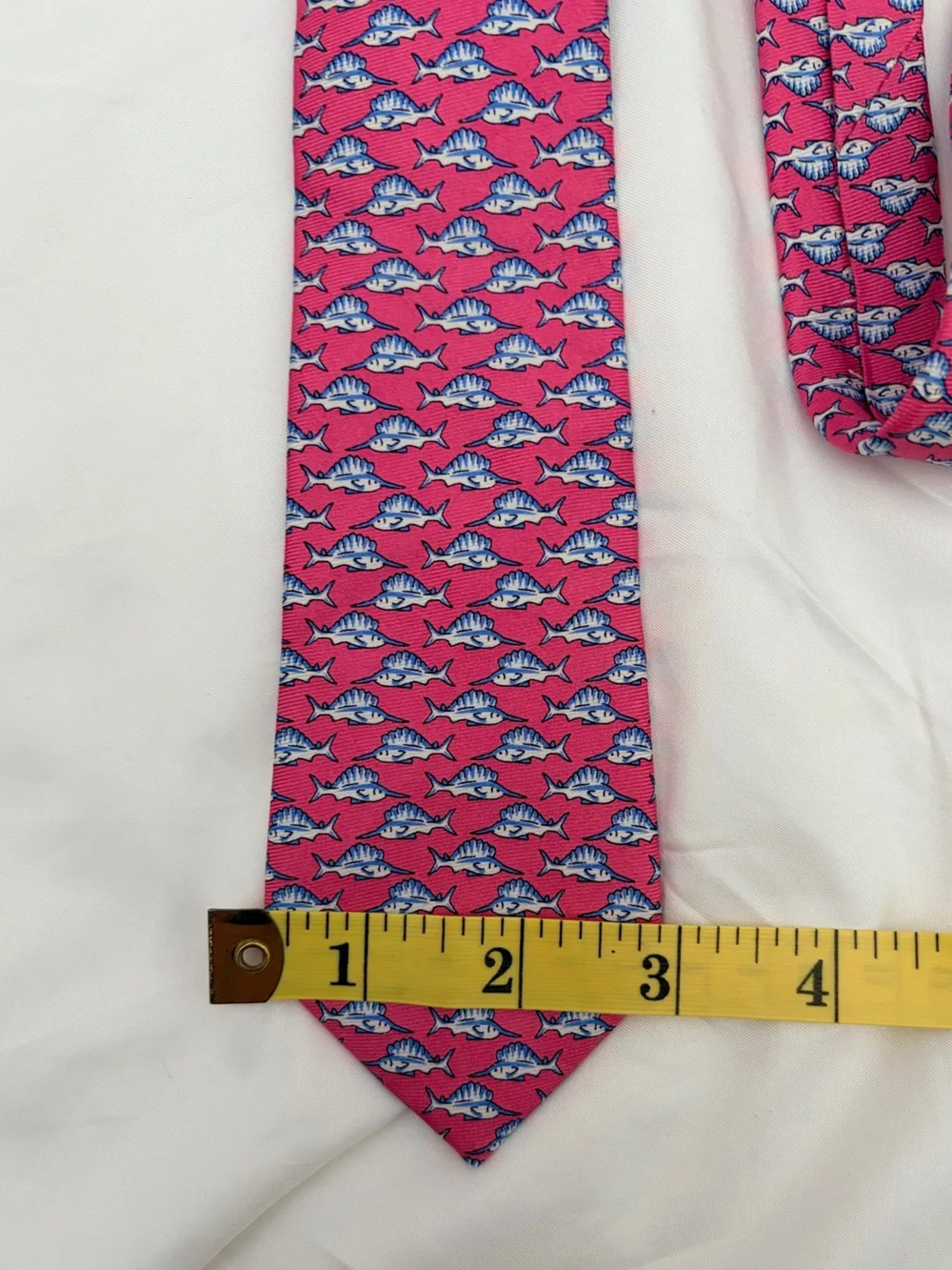 Crewcuts Pink Tie with Blue Fish Motif